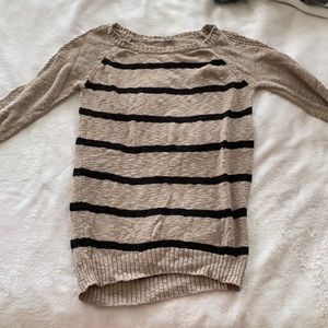 Long sleeve black and light brown/tan sweater